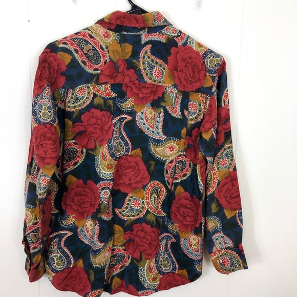 Vintage Paisley Floral Single Stitch Button Down Sz S - Picture 8 of 10